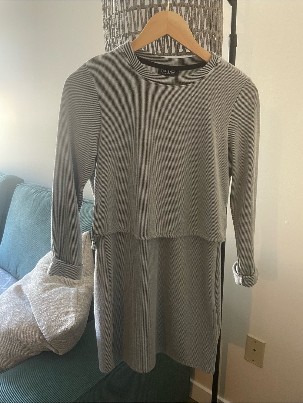 Topshop Black and White Striped Knit Top